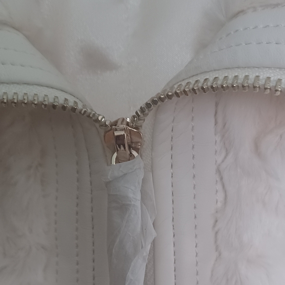 Dennis Basso Women's Sterling Ivory Faux Fur/leather Jacket Size XS - Picture 5 of 10
